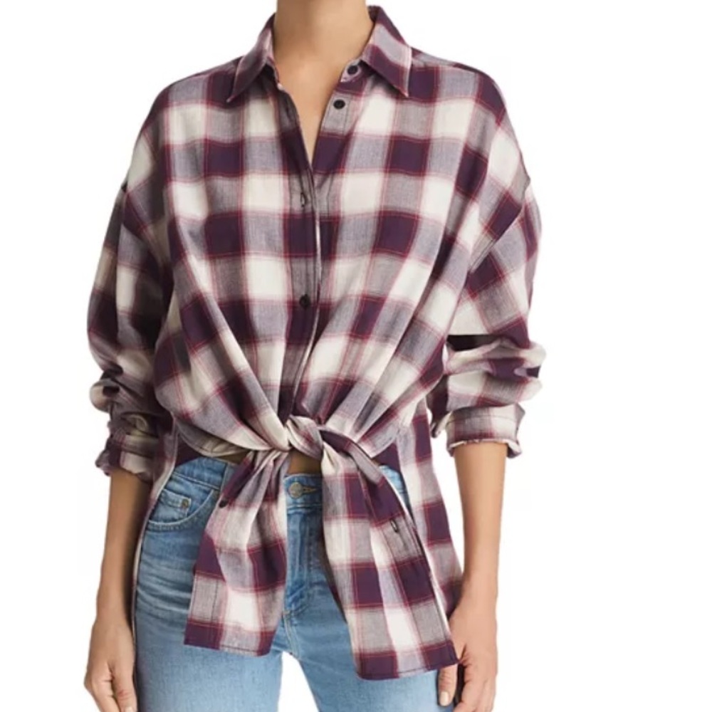 Elizabeth and James Clive Oversize Plaid Shirt Size Medium